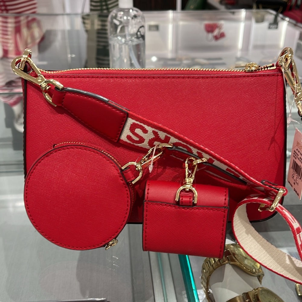 MICHAEL KORS JET SET TRAVEL SMALL SHOULDER CROSSBODY WITH TECH ATTCH AIRPOD  MK - Picture 5 of 16